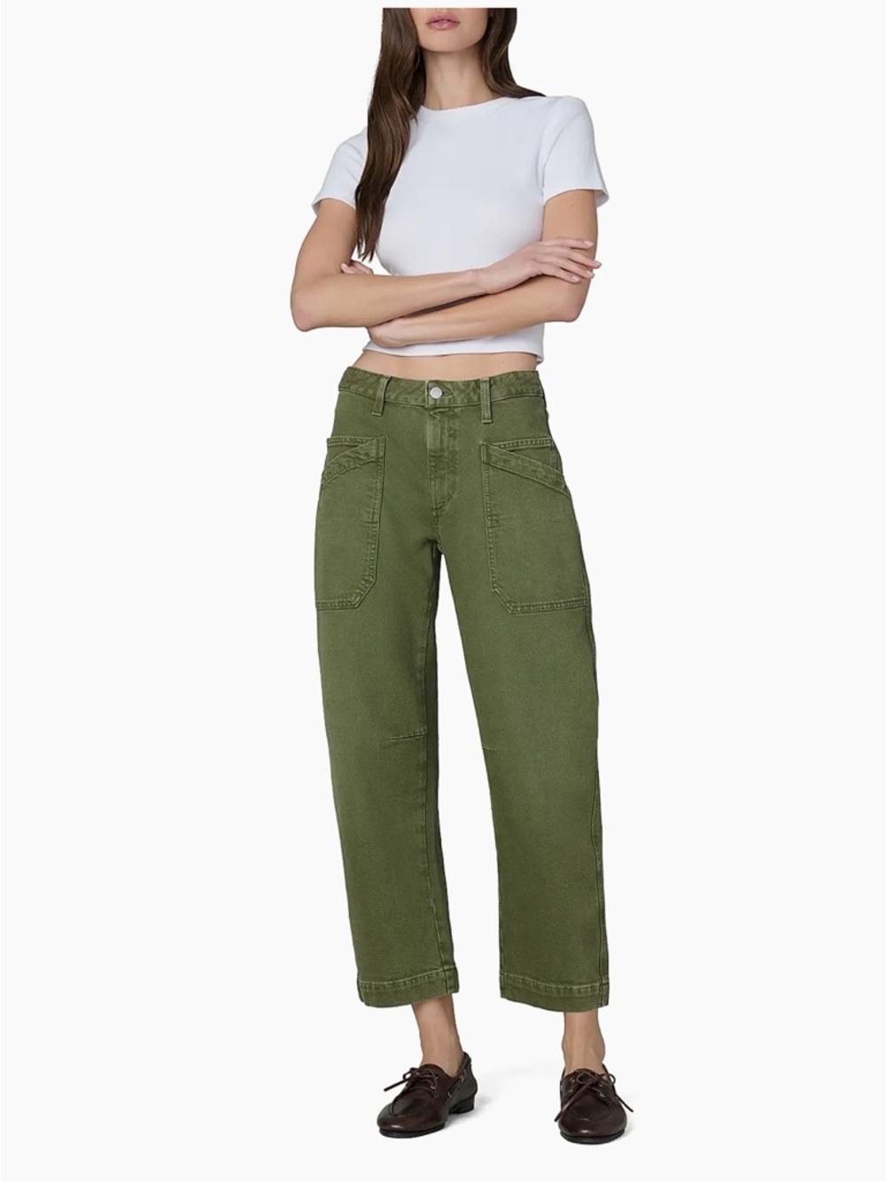 Joe’s green barrel jean in 31